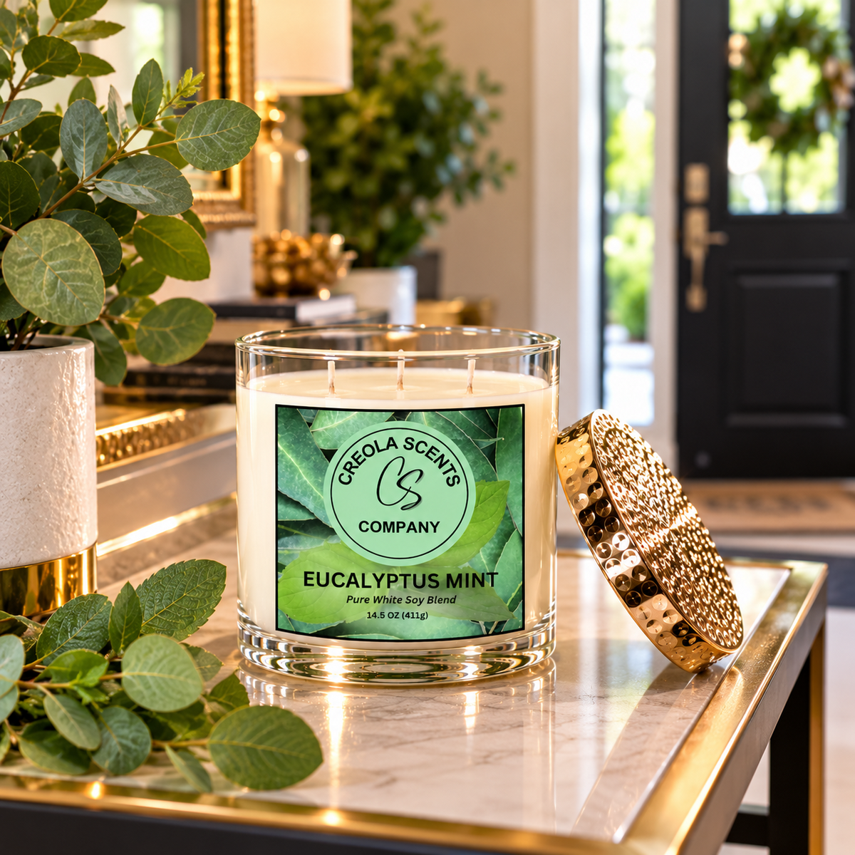 Eucalyptus Mint Scented Candle – A Breath of Fresh Air!