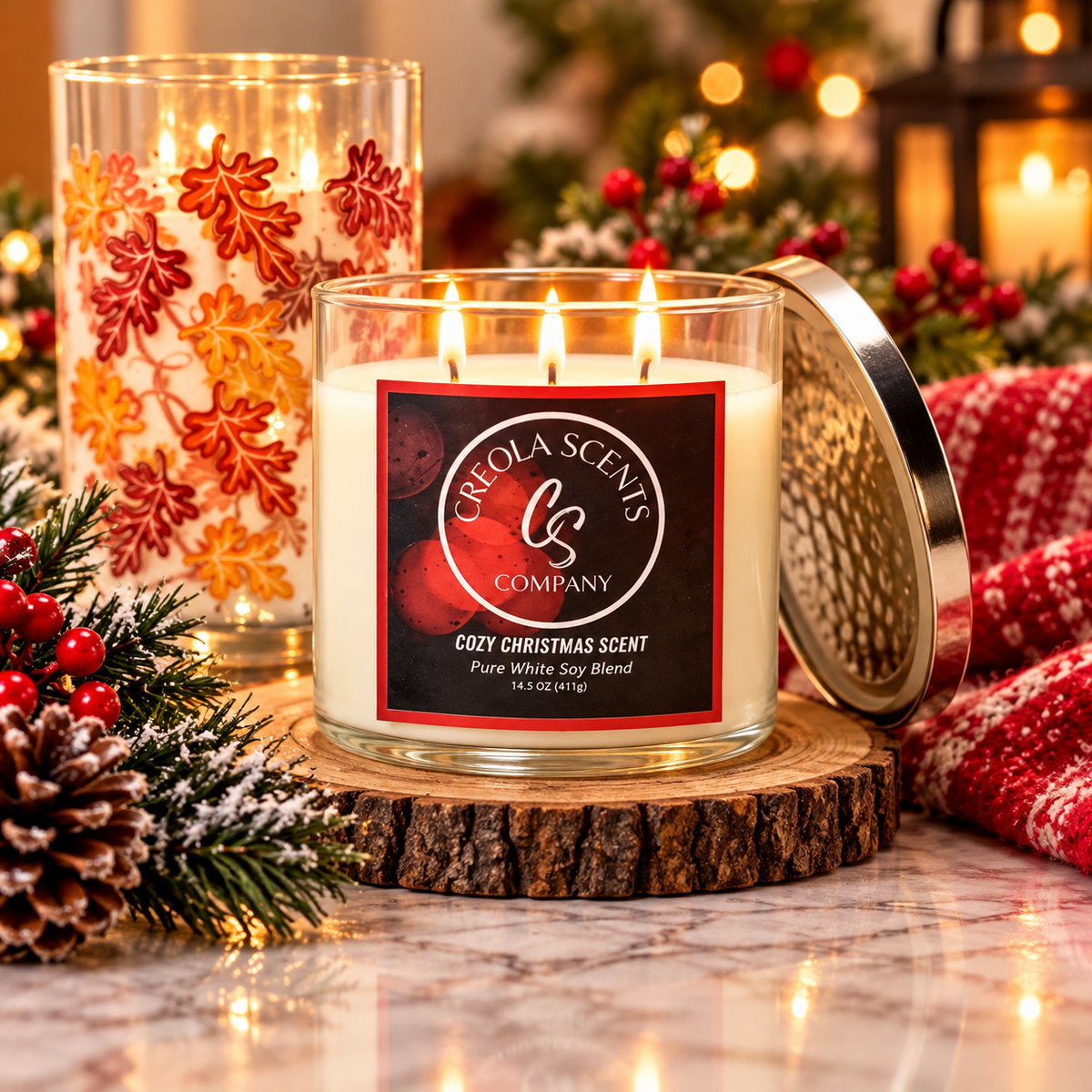 Cozy Christmas Scented Candle – A Winter Wonderland in Every Light!