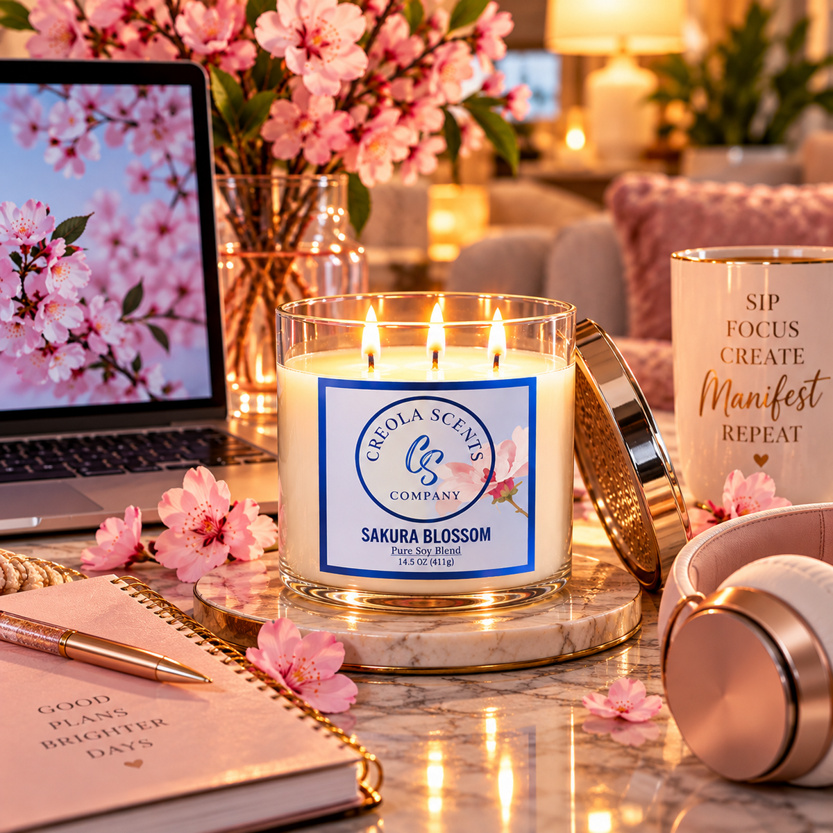 ✨Sakura Blossom Scented Candle-Customer Favorite!