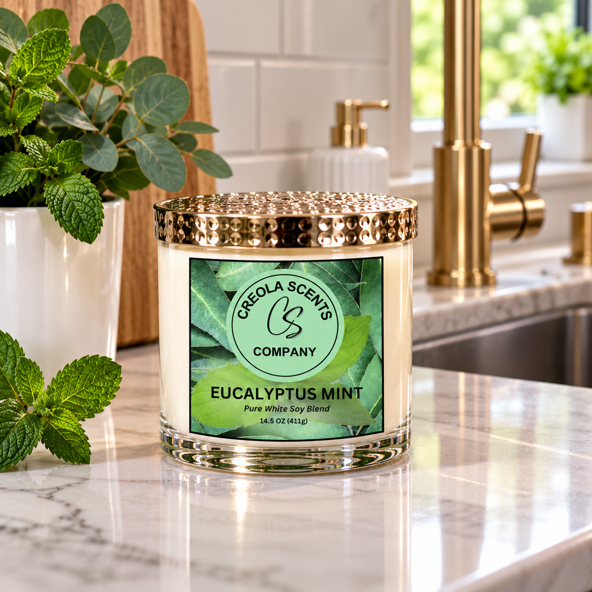 Eucalyptus Mint Scented Candle – A Breath of Fresh Air!