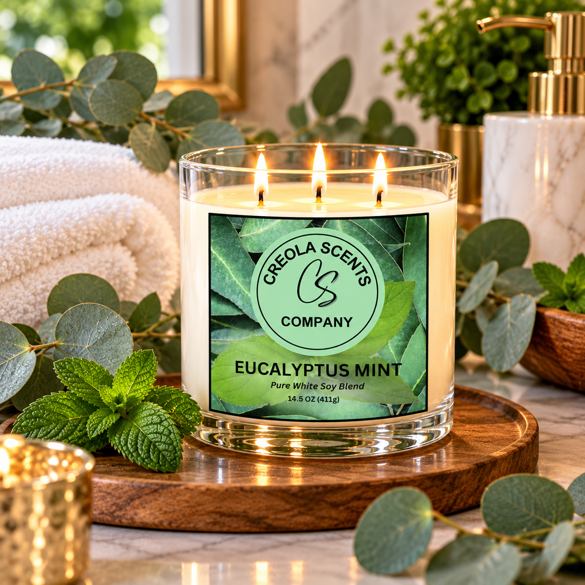 Eucalyptus Mint Scented Candle – A Breath of Fresh Air!