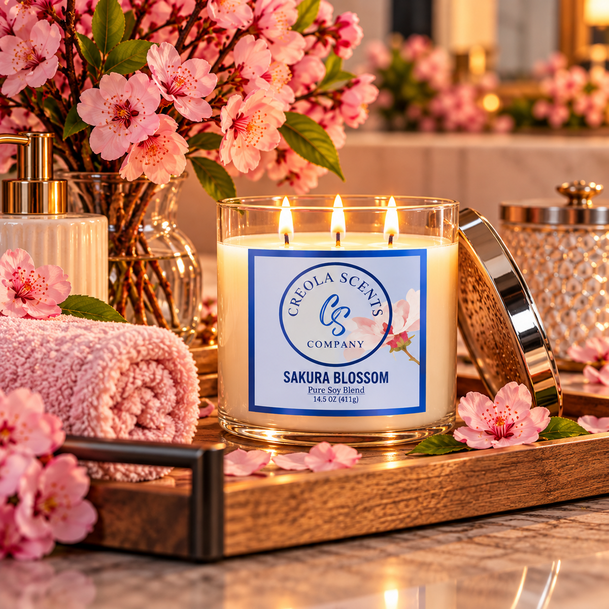 ✨Sakura Blossom Scented Candle-Customer Favorite!